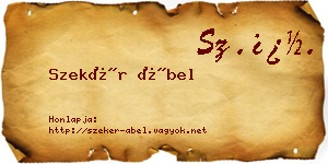 Szekér Ábel névjegykártya